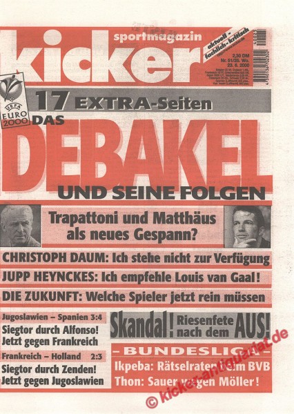 Kicker Sportmagazin Nr. 51, 22.6.2000 bis 28.6.2000