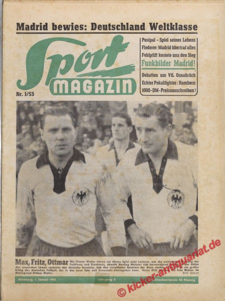 Sportmagazin Nr. 1A, 1.1.1953 bis 7.1.1953