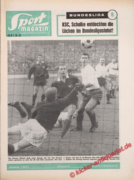 Sportmagazin Nr. 40A, 7.10.1963 bis 13.10.1963