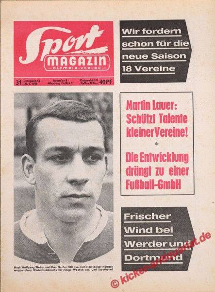 Sportmagazin Nr. 31B, 29.7.1965 bis 4.8.1965