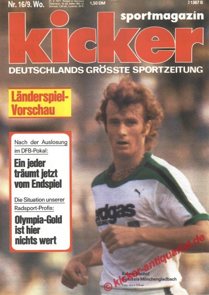 Kicker Sportmagazin Nr. 16, 21.2.1977 bis 27.2.1977