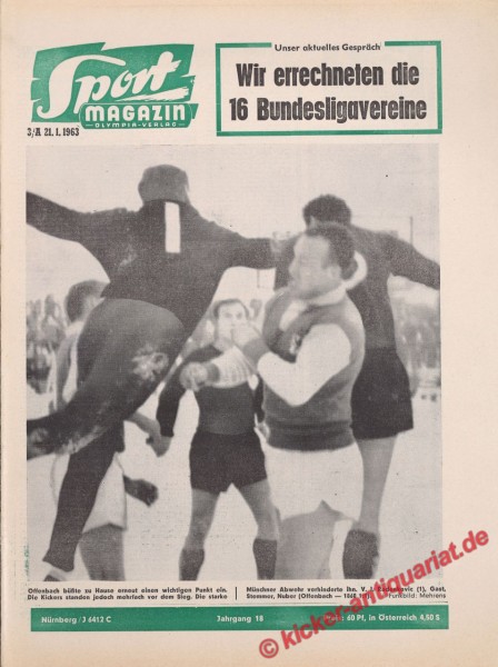 Sportmagazin Nr. 3A, 21.1.1963 bis 27.1.1963