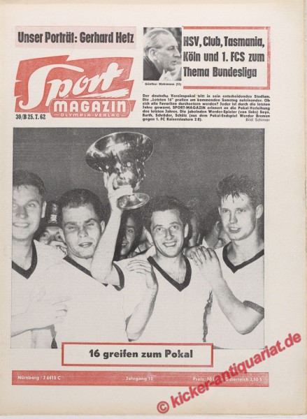 Sportmagazin Nr. 30B, 25.7.1962 bis 31.7.1962