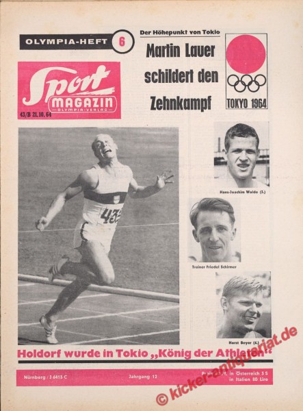 Sportmagazin Nr. 43B, 21.10.1964 bis 27.10.1964