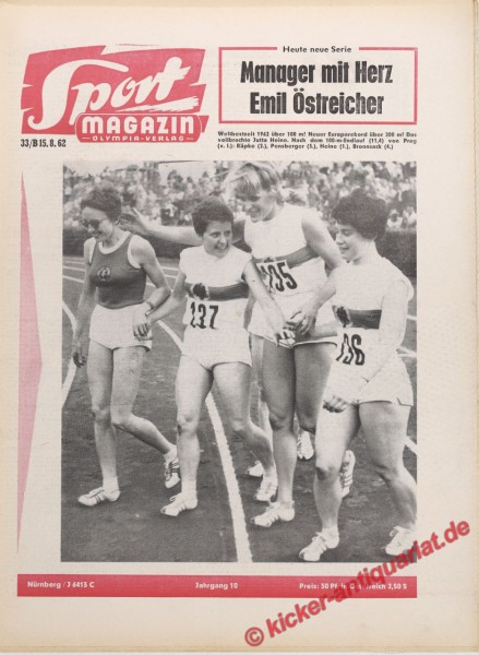 Sportmagazin Nr. 33B, 15.8.1962 bis 21.8.1962