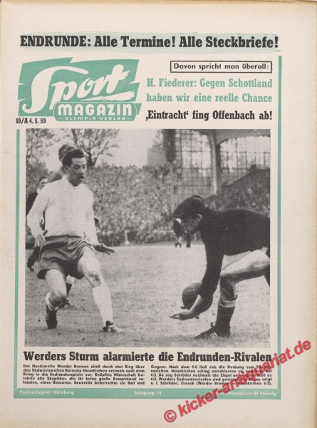 Sportmagazin Nr. 18A, 4.5.1959 bis 10.5.1959