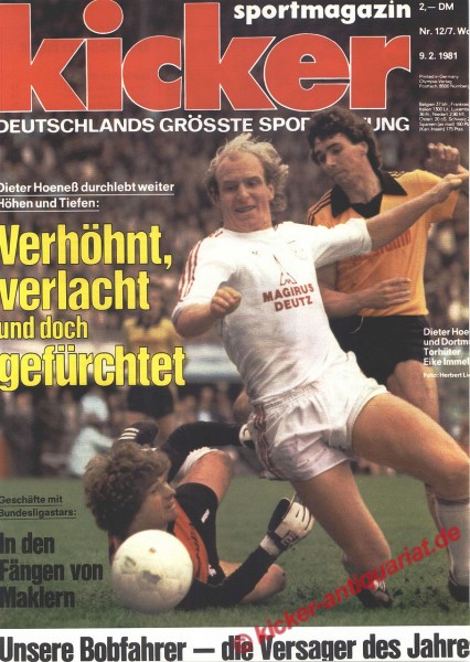 Kicker Sportmagazin Nr. 12, 9.2.1981 bis 15.2.1981