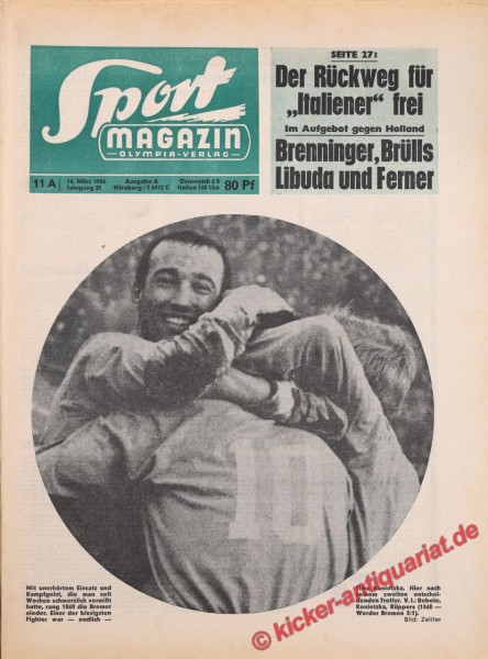 Sportmagazin Nr. 11A, 15.3.1966 bis 21.3.1966