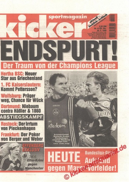 Kicker Sportmagazin Nr. 41, 20.5.1999 bis 26.5.1999