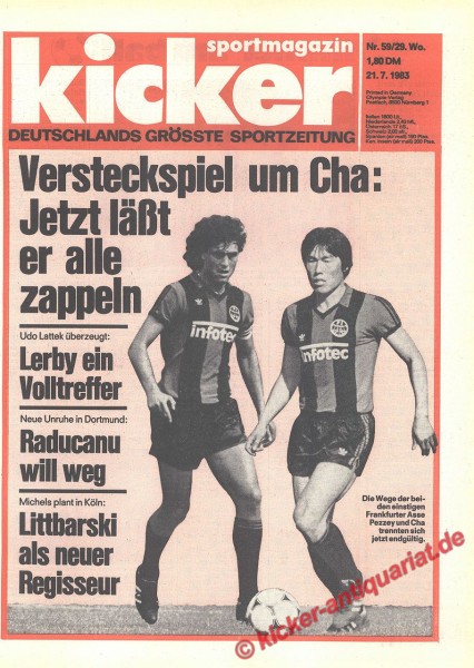 Kicker Sportmagazin Nr. 59, 21.7.1983 bis 27.7.1983