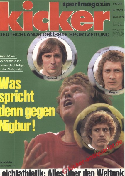 Kicker Sportmagazin Nr. 70, 27.8.1979 bis 2.9.1979