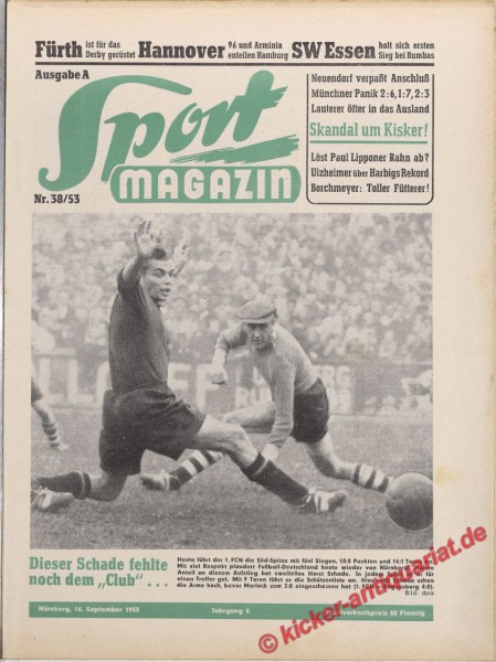 Sportmagazin Nr. 38A, 16.9.1953 bis 22.9.1953