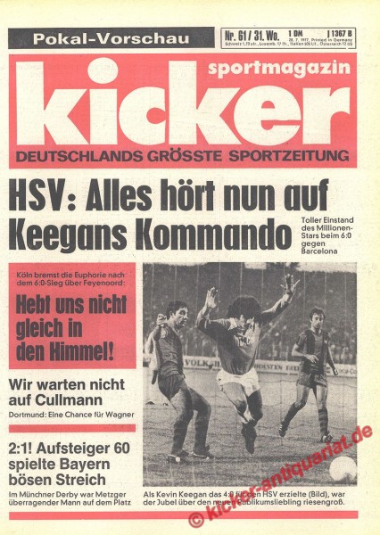 Kicker Sportmagazin Nr. 61, 28.7.1977 bis 3.8.1977