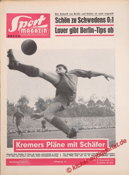 Sportmagazin Nr. 32B, 6.8.1964 bis 12.8.1964