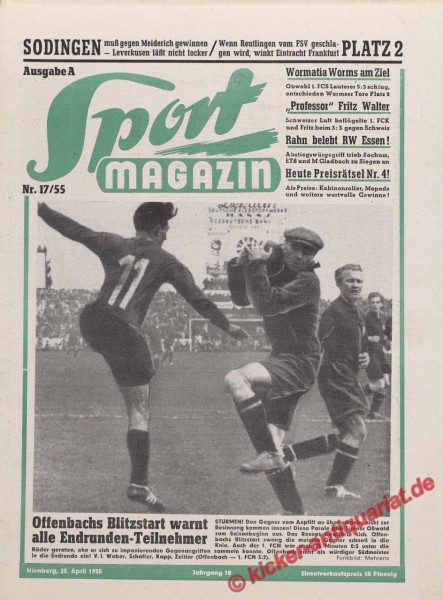 Sportmagazin Nr. 17A, 25.4.1955 bis 1.5.1955