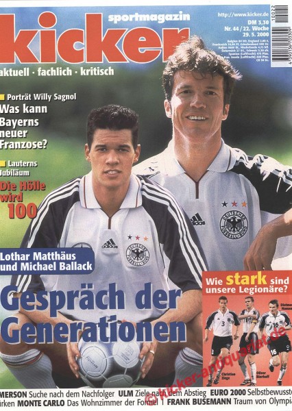 Kicker Sportmagazin Nr. 44, 29.5.2000 bis 4.6.2000