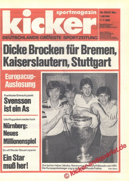 Kicker Sportmagazin Nr. 55, 7.7.1983 bis 13.7.1983