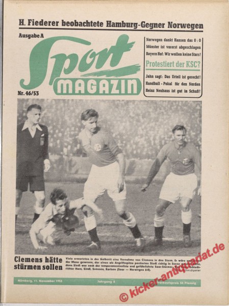 Sportmagazin Nr. 46A, 11.11.1953 bis 17.11.1953