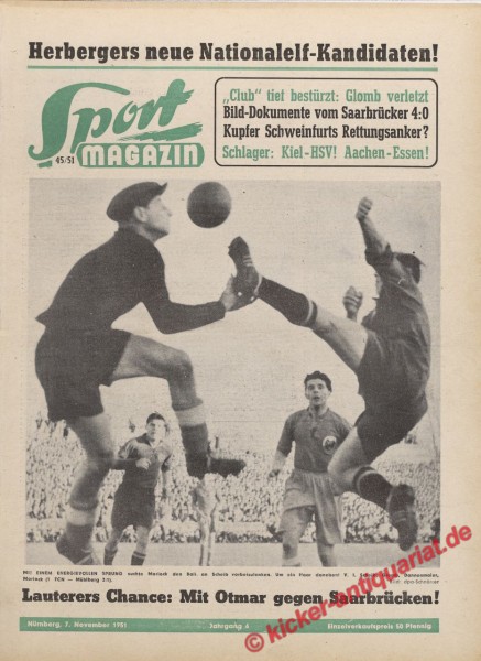 Sportmagazin Nr. 45, 7.11.1951 bis 13.11.1951