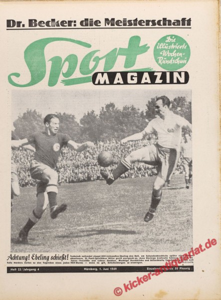 Sportmagazin Nr. 22, 1.6.1949 bis 7.6.1949