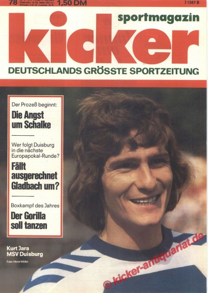 Kicker Sportmagazin Nr. 78, 29.9.1975 bis 5.10.1975