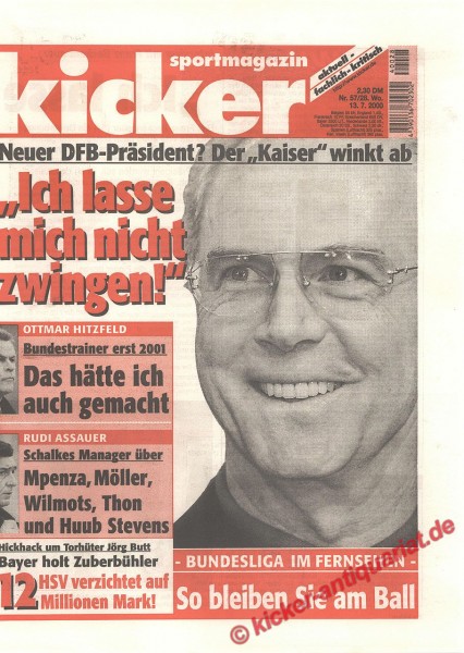 Kicker Sportmagazin Nr. 57, 13.7.2000 bis 19.7.2000