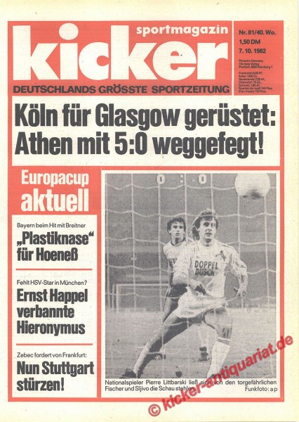 Kicker Sportmagazin Nr. 81, 7.10.1982 bis 13.10.1982