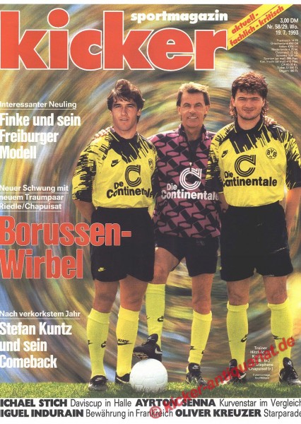 Kicker Sportmagazin Nr. 58, 19.7.1993 bis 25.7.1993