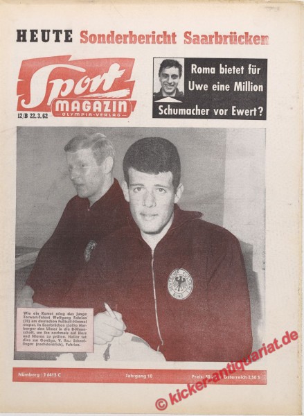 Sportmagazin Nr. 12B, 22.3.1962 bis 28.3.1962