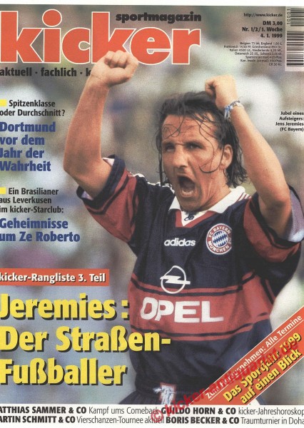 Kicker Sportmagazin Nr. 1, 4.1.1999 bis 10.1.1999