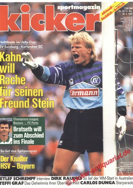 Kicker Sportmagazin Nr. 26, 28.3.1994 bis 3.4.1994