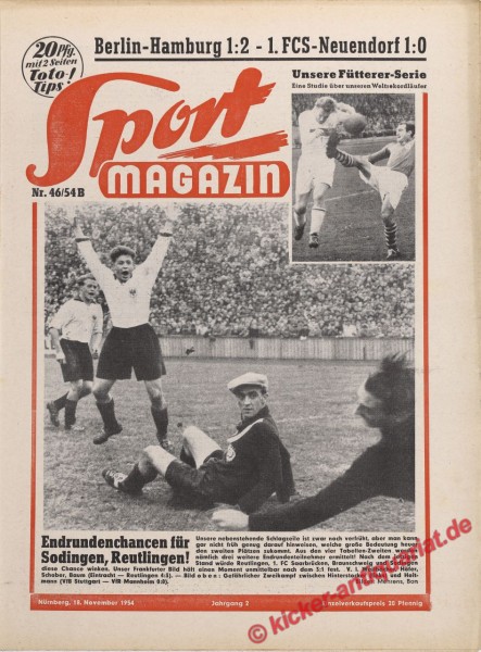 Sportmagazin Nr. 46B, 18.11.1954 bis 24.11.1954