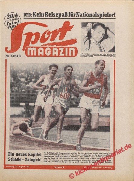 Sportmagazin Nr. 34B, 26.8.1954 bis 1.9.1954