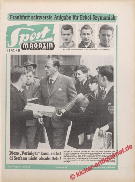 Sportmagazin Nr. 11A, 17.3.1958 bis 23.3.1958