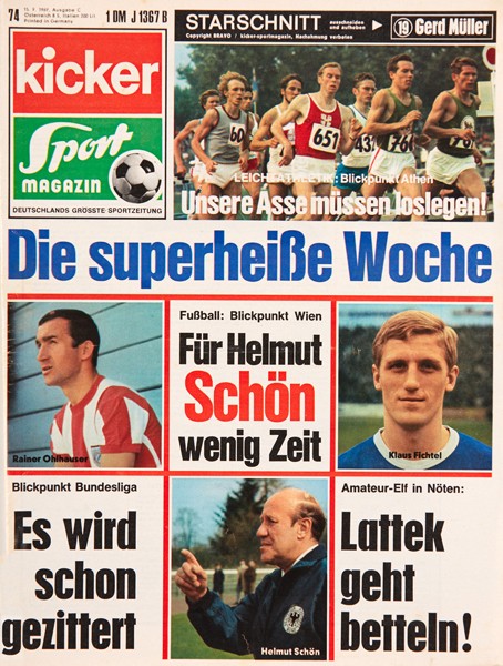 Kicker Sportmagazin Nr. 74, 15.9.1969 bis 21.9.1969