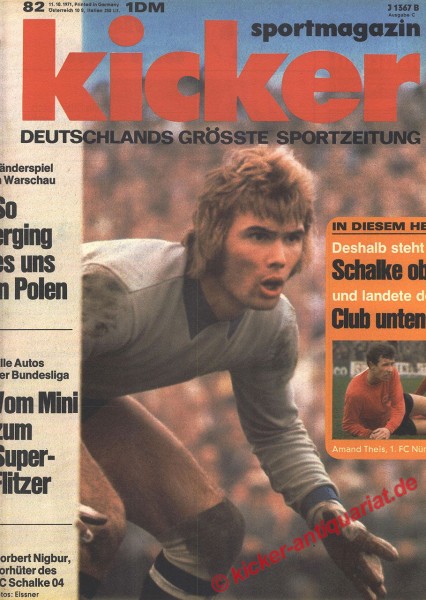 Kicker Sportmagazin Nr. 82, 11.10.1971 bis 17.10.1971