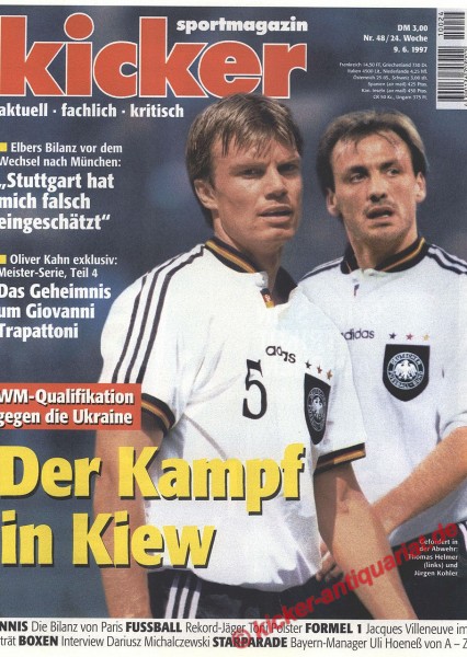 Kicker Sportmagazin Nr. 48, 9.6.1997 bis 15.6.1997