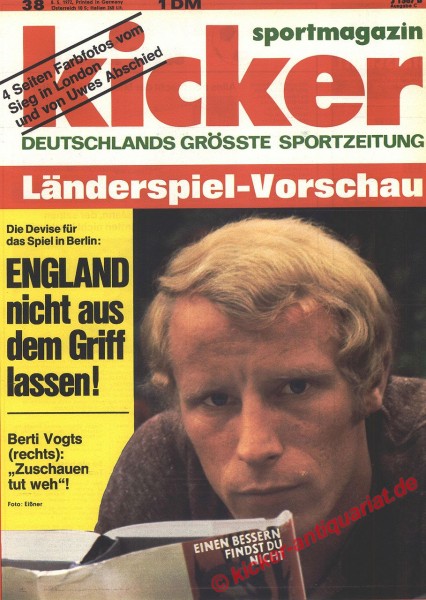 Kicker Sportmagazin Nr. 38, 8.5.1972 bis 14.5.1972