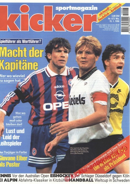 Kicker Sportmagazin Nr. 6, 15.1.1996 bis 21.1.1996