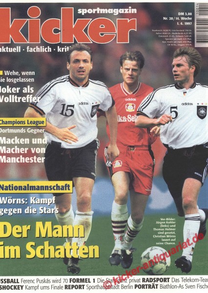 Kicker Sportmagazin Nr. 28, 1.4.1997 bis 7.4.1997