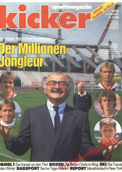 Kicker Sportmagazin Nr. 88, 31.10.1988 bis 6.11.1988