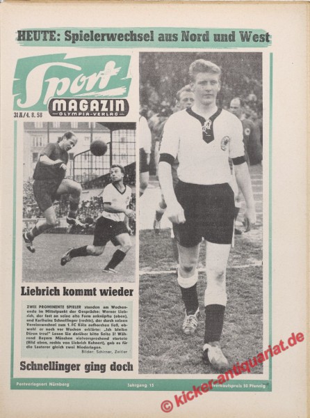 Sportmagazin Nr. 31A, 4.8.1958 bis 10.8.1958