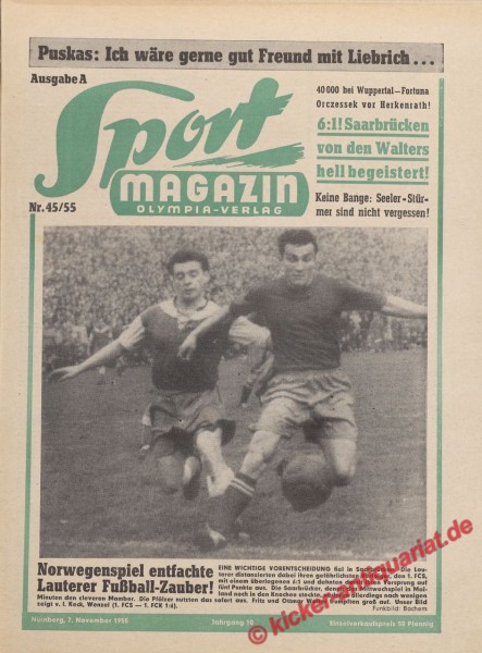 Sportmagazin Nr. 45A, 7.11.1955 bis 13.11.1955