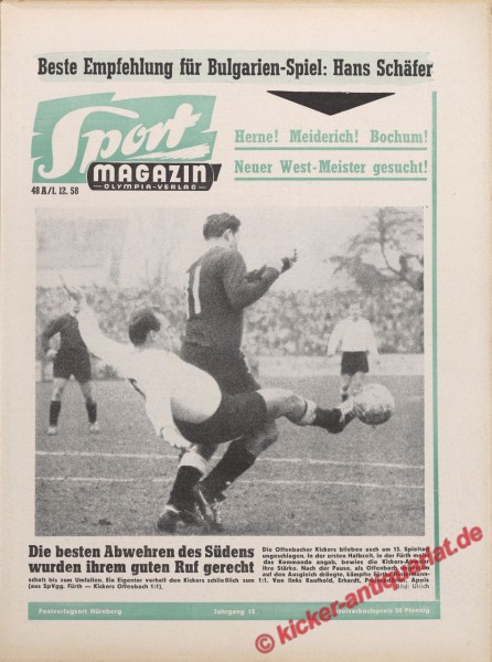 Sportmagazin Nr. 48A, 1.12.1958 bis 7.12.1958