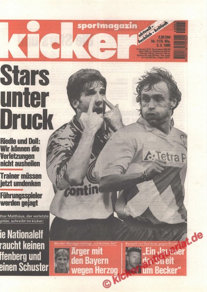 Kicker Sportmagazin Nr. 11, 2.2.1995 bis 8.2.1995