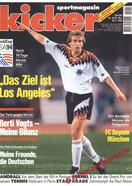 Kicker Sportmagazin Nr. 44, 30.5.1994 bis 5.6.1994