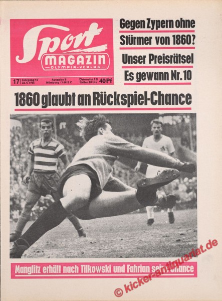 Sportmagazin Nr. 17B, 22.4.1965 bis 28.4.1965