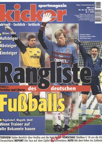 Kicker Sportmagazin Nr. 56, 10.7.2000 bis 16.7.2000