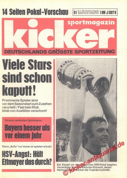 Kicker Sportmagazin Nr. 61, 31.7.1975 bis 6.8.1975