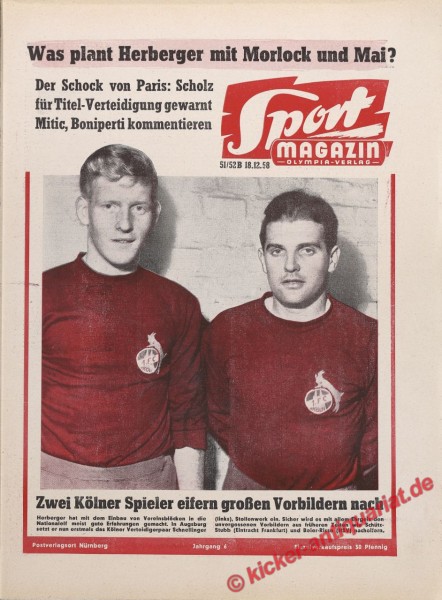 Sportmagazin Nr. 51B, 18.12.1958 bis 24.12.1958